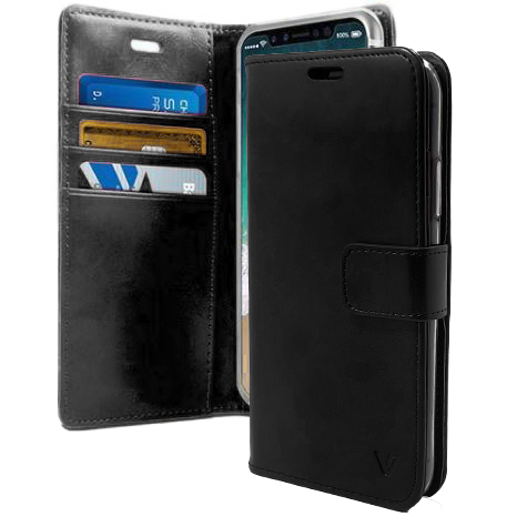 Black Wallet Case Leather For Google Pixel 8