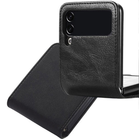 Black Wallet Case Leather For Z FLIP 5