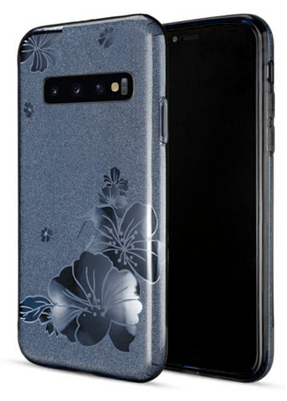 Glitter Graphic Black Case For Samsung S10 PLUS