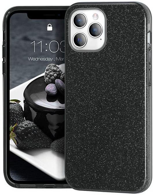 Glitter Silicone Black Case For iPhone 11 PRO