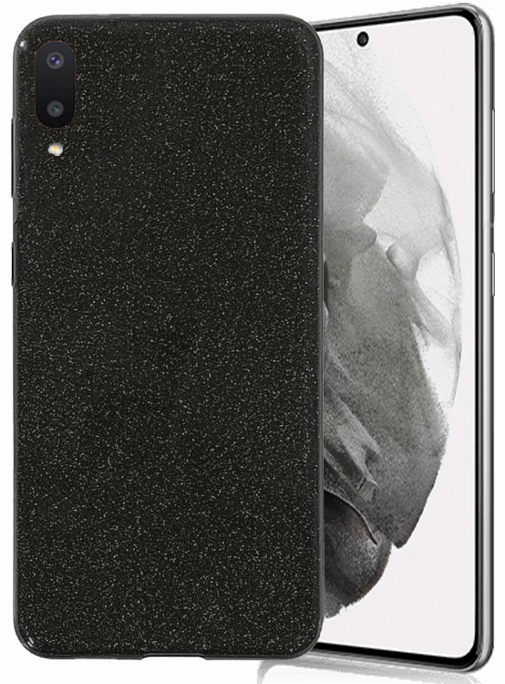 Glitter Silicone Black Case For Samsung A02