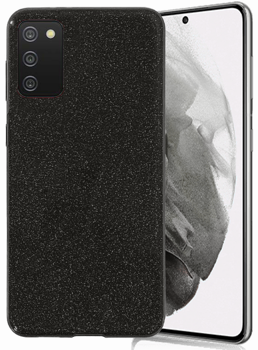 Glitter Silicone Black Case For Samsung A02S
