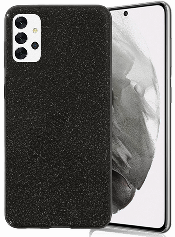Glitter Silicone Black Case For Samsung A32 4G