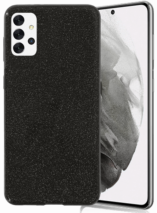 Glitter Silicone Black Case For Samsung A32 5G