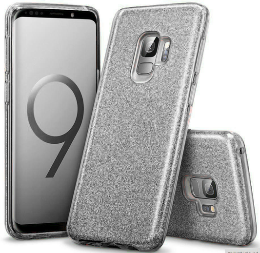 Glitter Silicone Black Case For Samsung S9