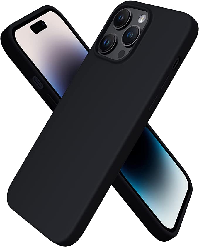 No Logo Silicone Black Case For iPhone 14 Pro Max