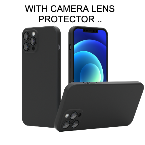 Silicone Case with Camera Protection for iPhone 13 - Black