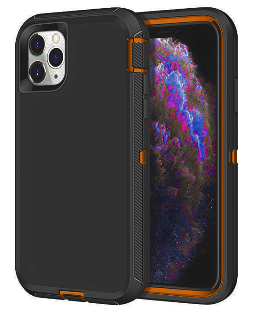 Defender Black and Orange Case for iPhone 11 PRO