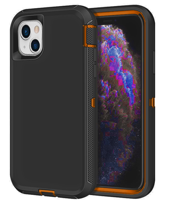 Defender Black and Orange Case for iPhone 13