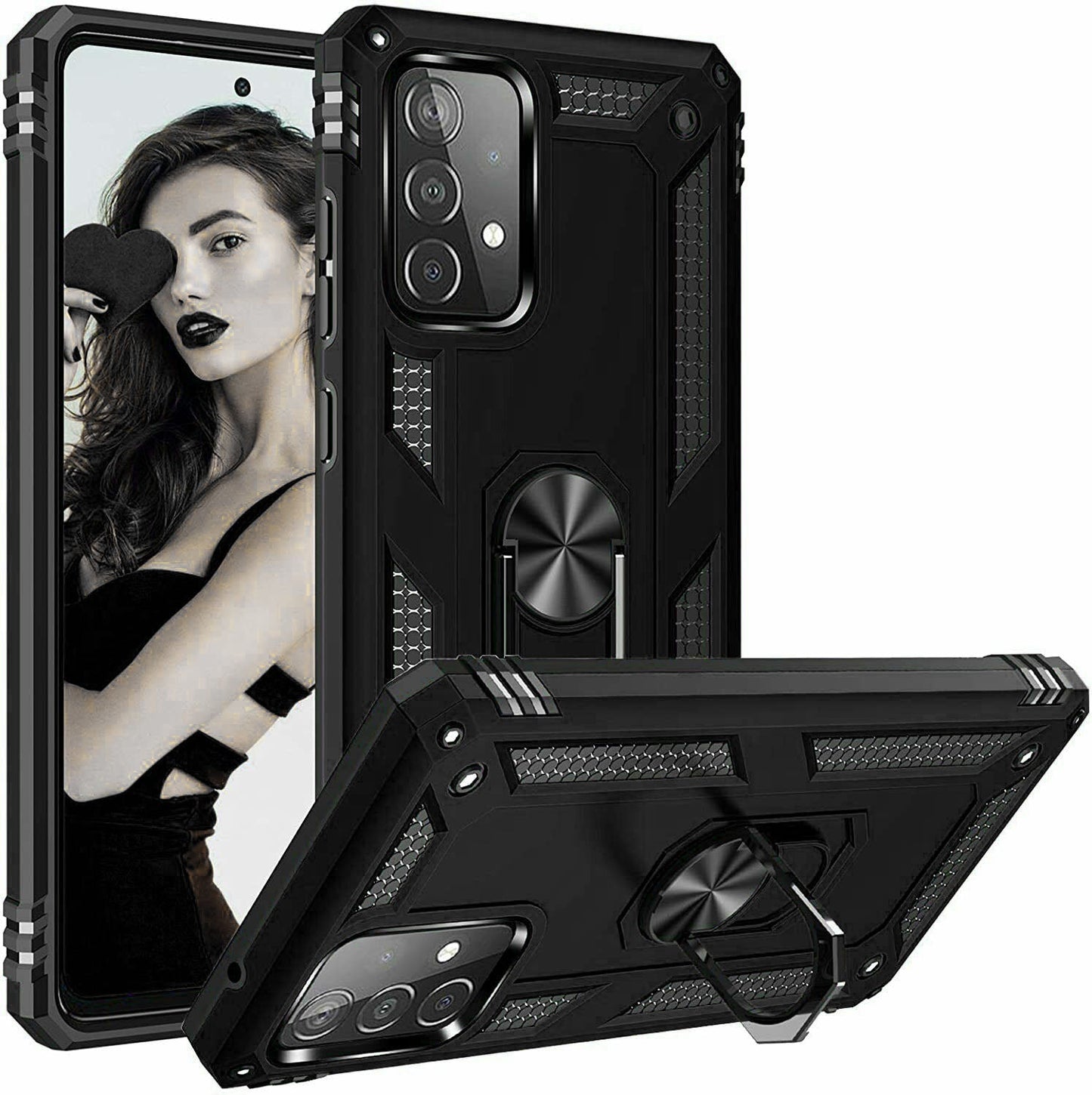 Hybrid Ring Black Case for Samsung A53