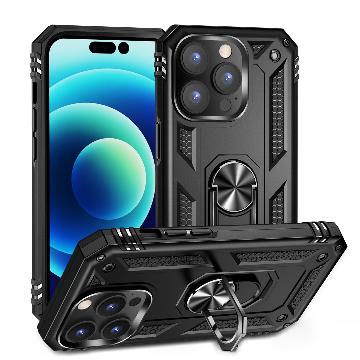 Hybrid Ring Case for iPhone 14 Pro Max Black
