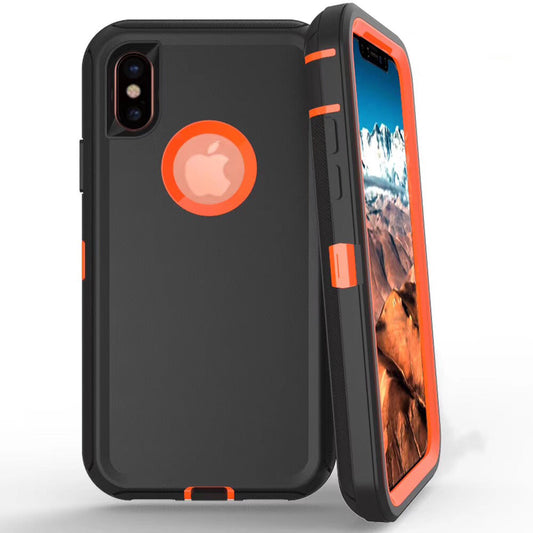 Defender Black and Orange Case for iPhone XR