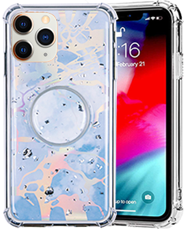 Popsocket BLUE MARBLE Case For iPhone 11 PRO MAX