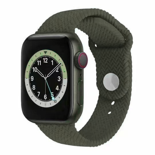 BRAIDED SILICON STRAP-GREEN (38-40 MM)