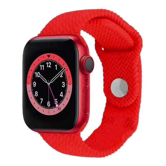 BRAIDED SILICON STRAP - RED (38-40 MM)