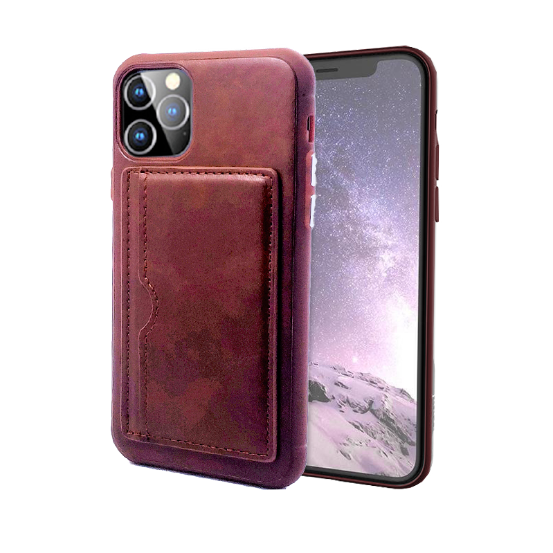 BROWN LTHR CARD INSRTR-STAND IP 11 PRO