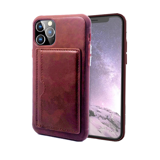 BROWN LTHR CARD INSRTR-STAND IP 11 PRO