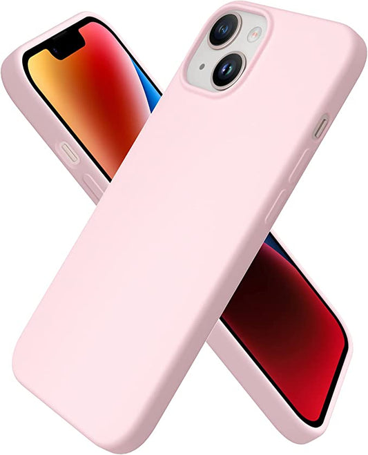 No Logo Silicone Pink Case For iPhone 14 iPhone 13