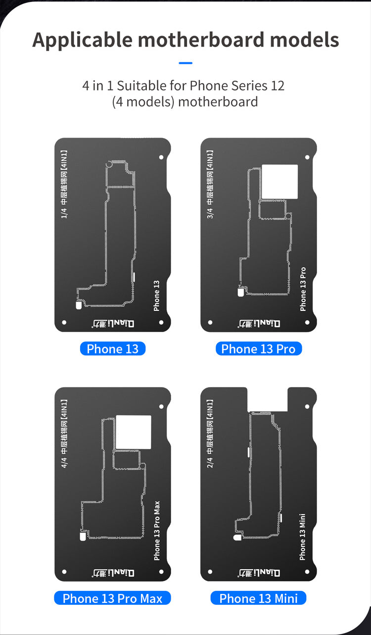 Middle Frame Reballing Platform For iPhone 13 / 13 Mini / 13 Pro / 13 Pro Max (Qianli)