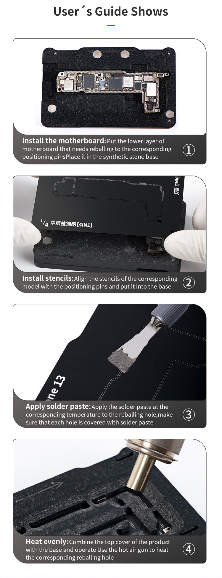 Middle Frame Reballing Platform For iPhone 13 / 13 Mini / 13 Pro / 13 Pro Max (Qianli)