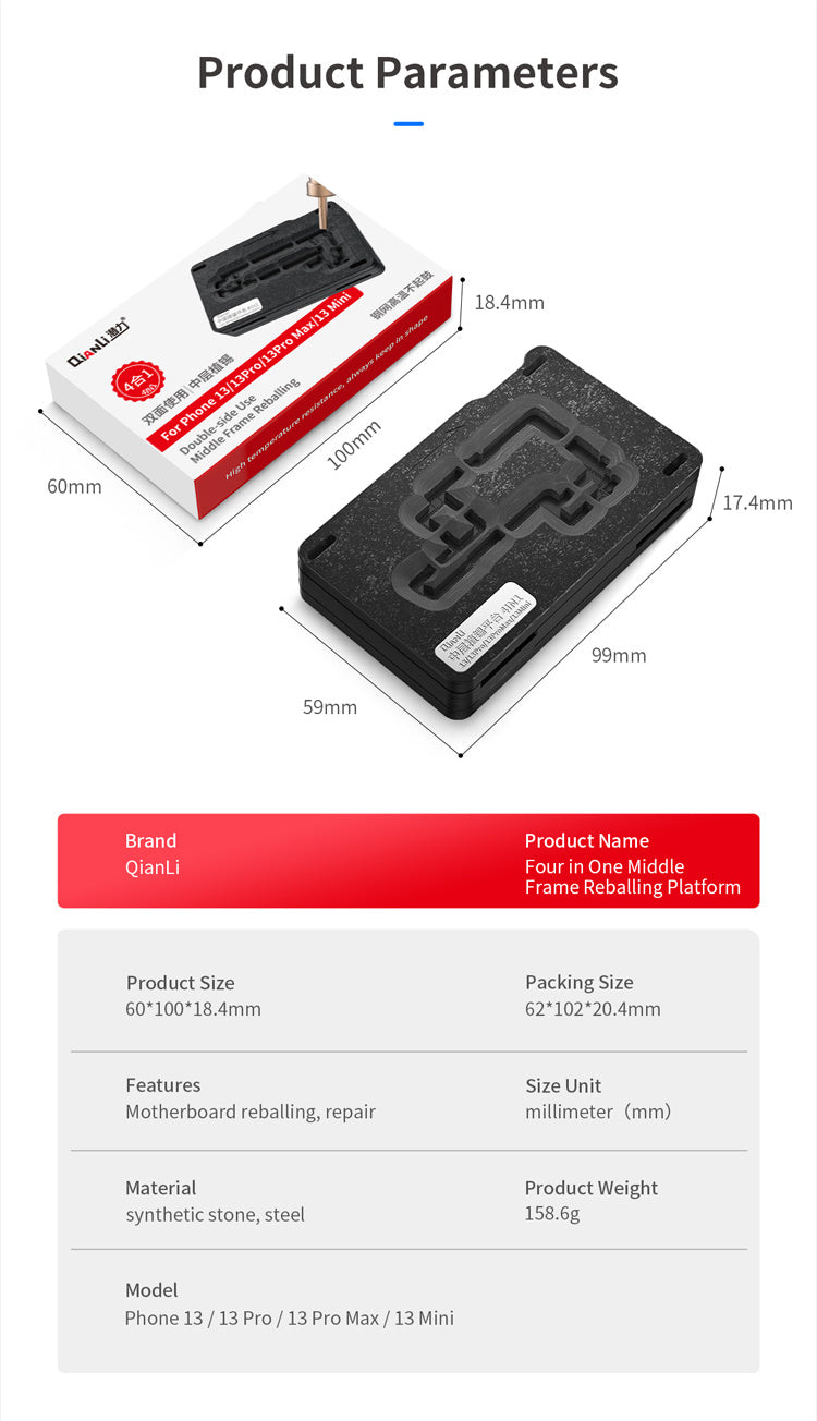 Middle Frame Reballing Platform For iPhone 13 / 13 Mini / 13 Pro / 13 Pro Max (Qianli)