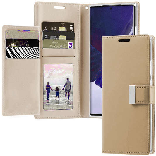 Gold With Extra Card Slots Wallet Case Samsung S10