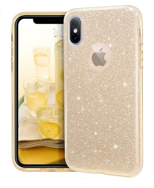 Glitter Silicone Gold Case For iPhone XR