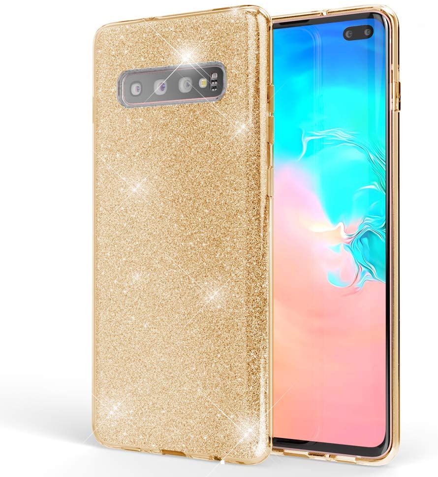 Glitter Silicone Gold Case For Samsung S10 PLUS