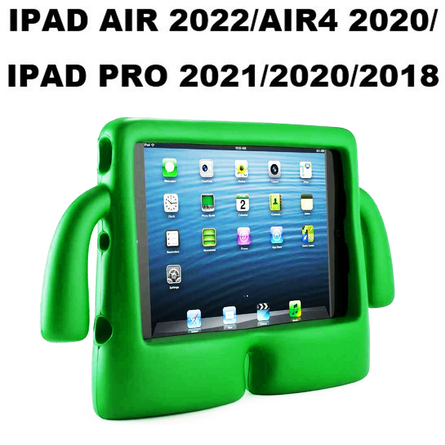 GREEN 3D SILICON KID'S CASE IPAD 10.9 (2022) 10TH GEN