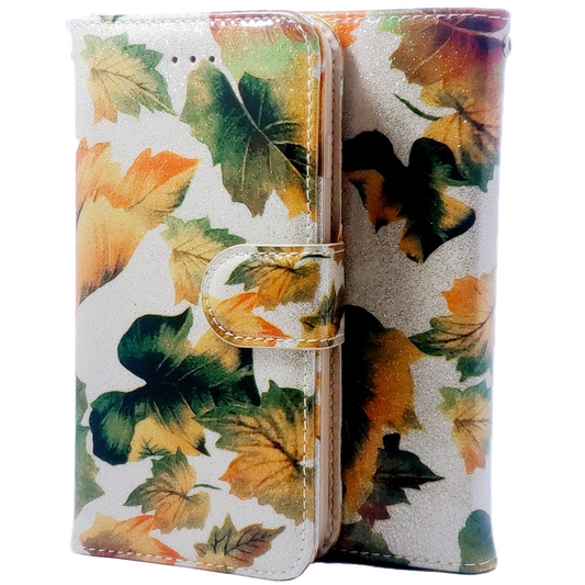 Yellow Leafs Puff Wallet Case Samsung S20