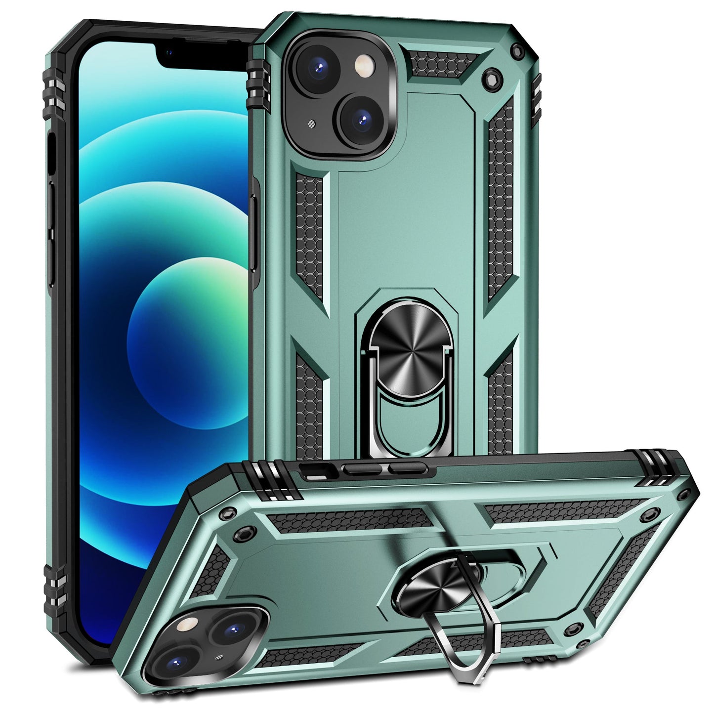 GREEN Hybrid Ring Case for iPhone 14 PLUS