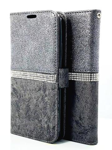 Graphic Wallet Case Grey Leather Case For Apple iPhone X