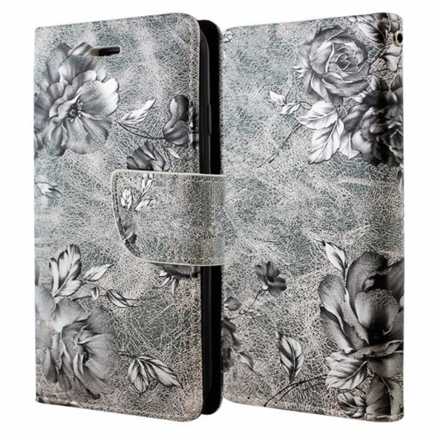 Grey FLOWER Puff Wallet Case Samsung S20