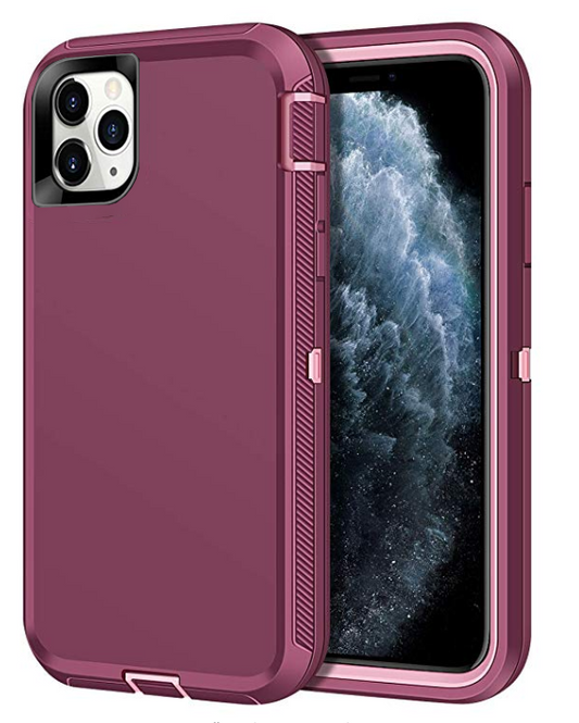 Defender burgundy With Pink Case for iPhone 11 PRO