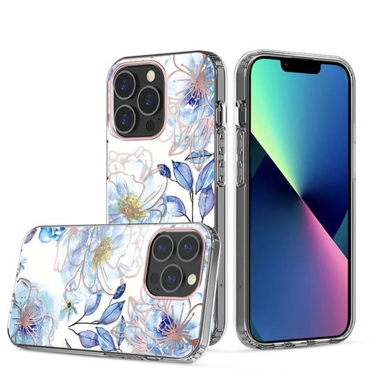 Clear Graphic Case (Blue Flower) for iPhone 11