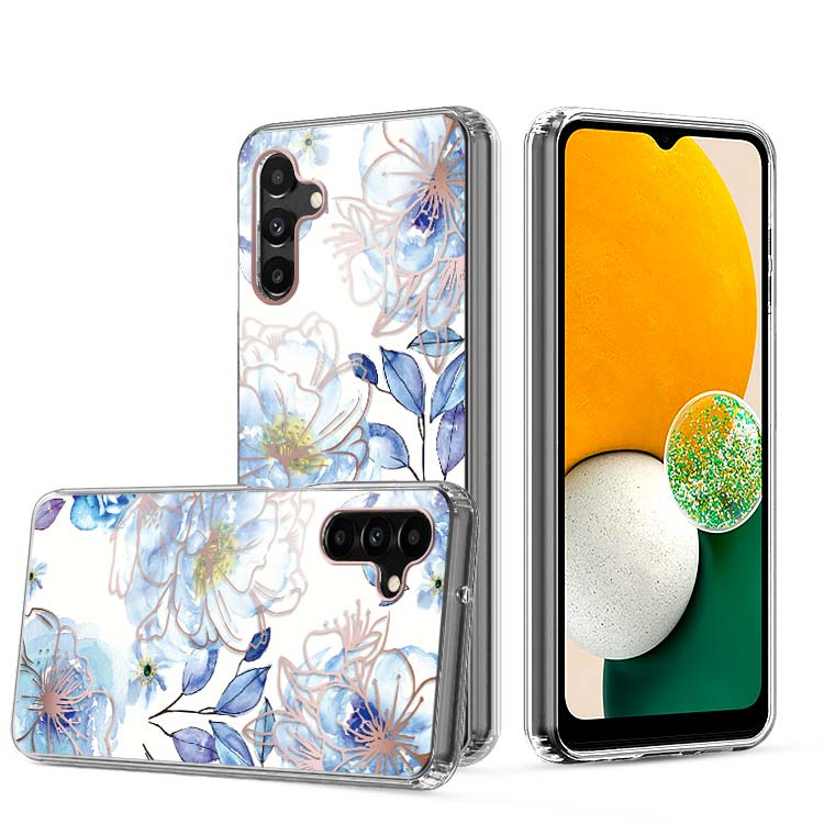 Clear Graphic Case (Blue Flower) for Samsung A13