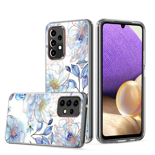 Clear Graphic Case (Blue Flower) for Samsung A33