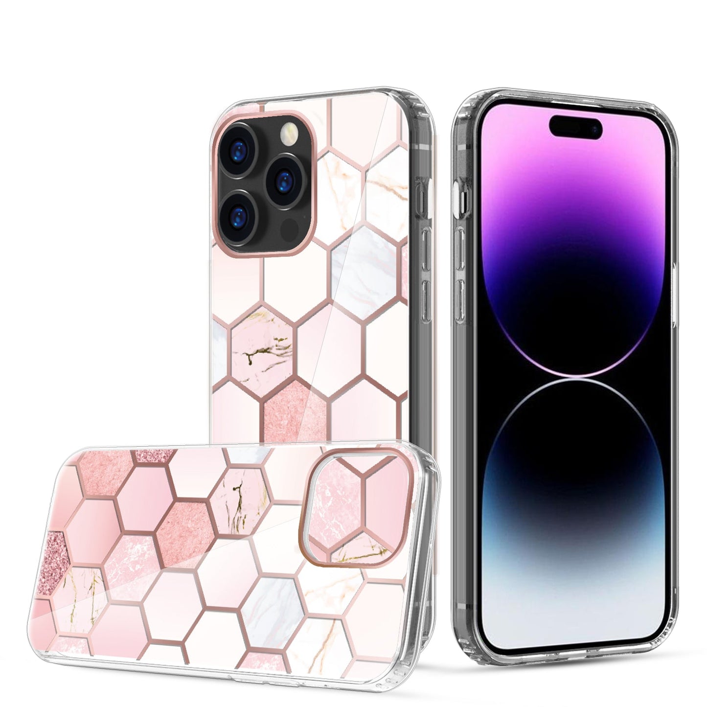 Clear Graphic Case (Honey Comb) for iPhone 14 PRO MAX