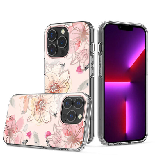 Clear Graphic Case (Pink Flower) for iPhone 13 PRO MAX