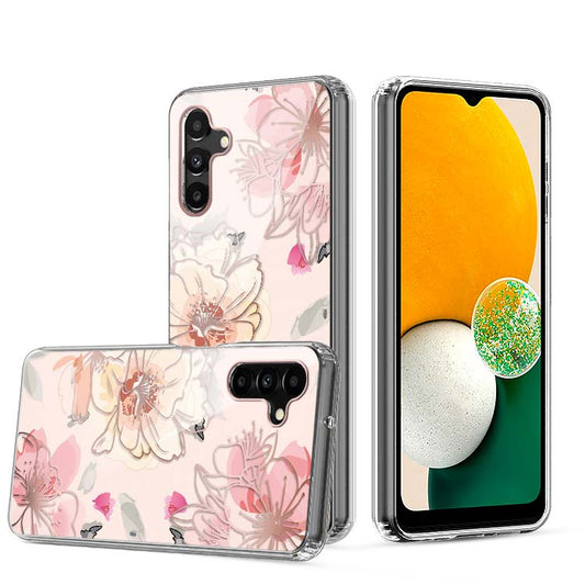 Clear Graphic Case (Pink Flower) for Samsung A13