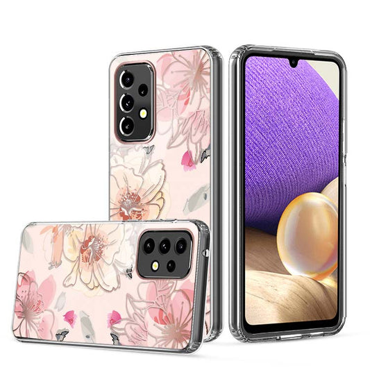 Clear Graphic Case (Pink Flower) for Samsung A33
