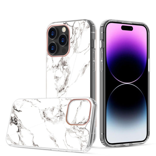 Clear Graphic Case (White Marble) for iPhone 14 PRO MAX