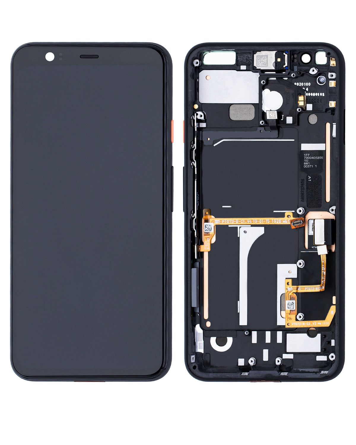OLED Assembly With Frame For Google Pixel 4 (Refurbished) (Oh So Orange Power Button) - replacement part secondary detail