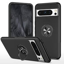 OTCR Black Swirl Invisible Ring Case for Google Pixel 8 Pro