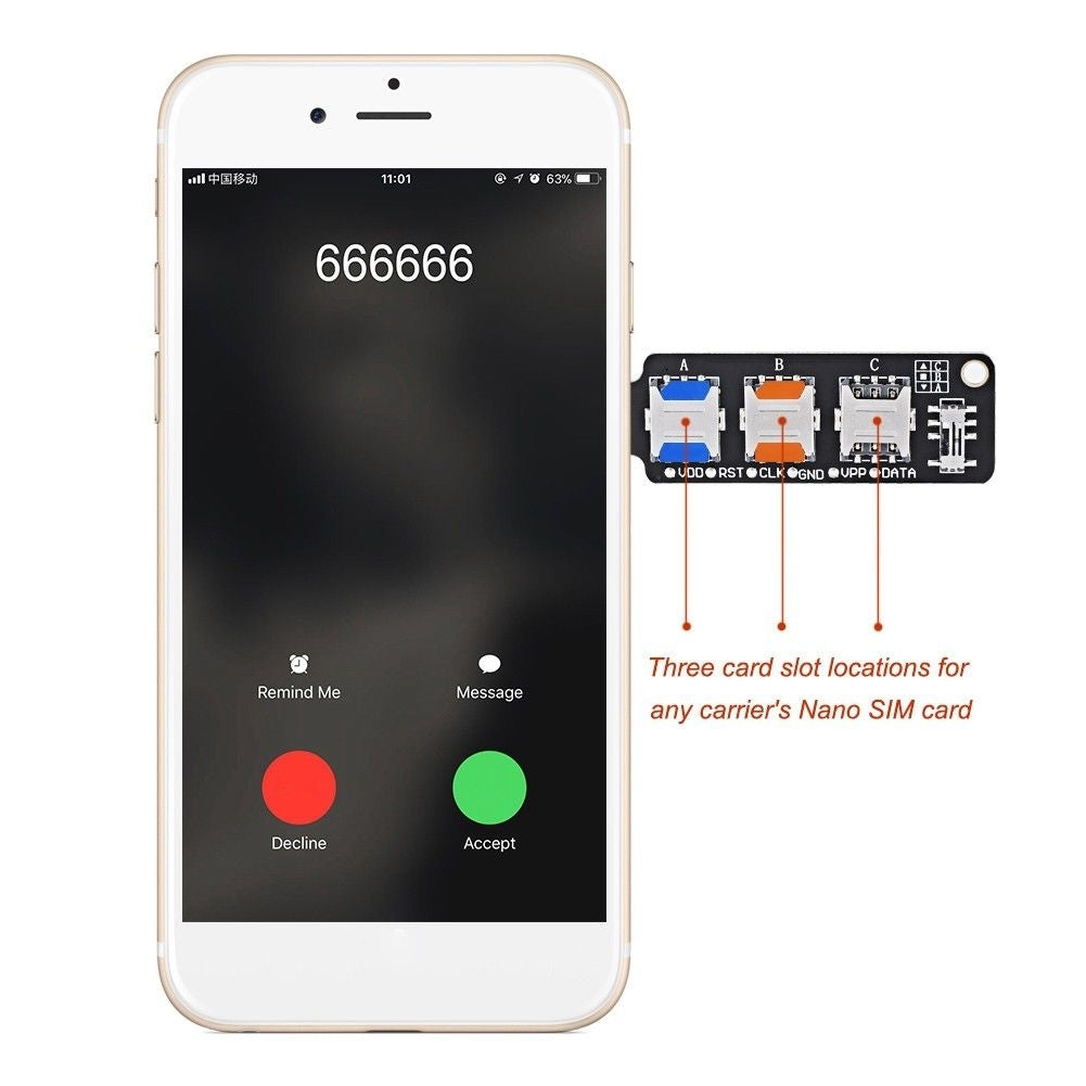 3in 1 Sim Card Signal Tester For iPhone 4 - 8 Plus / X / XS / 13 Mini