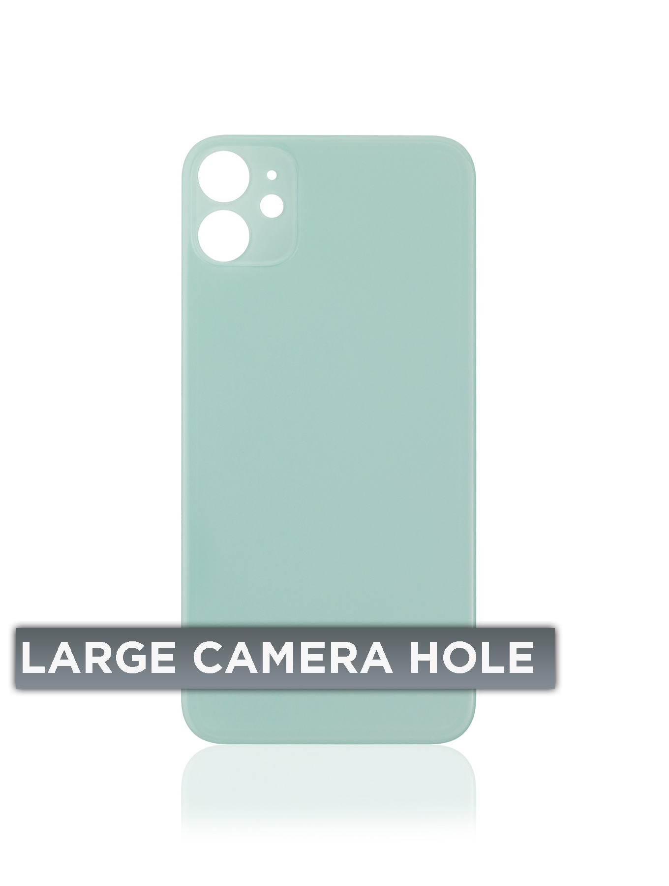 Back Glass With 3M Adhesive For iPhone 11 (No Logo / Large Camera Hole) (Green)