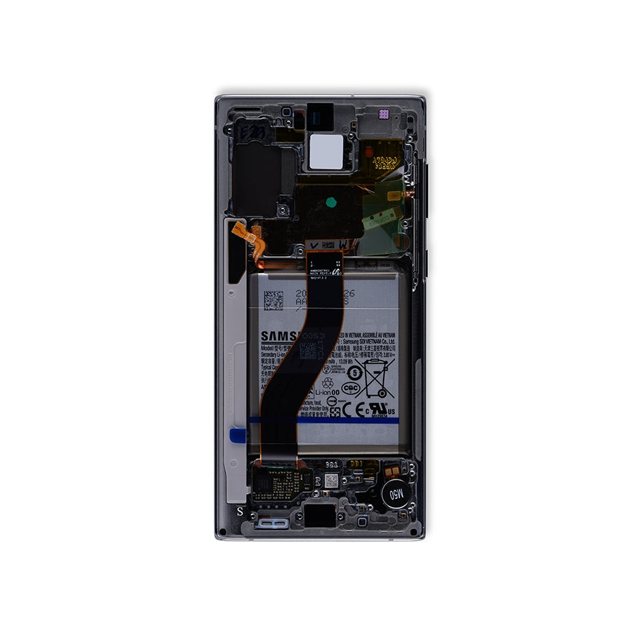 OLED Assembly With Frame For Samsung Galaxy Note 10 (Service Pack) (Aura Glow / Silver)