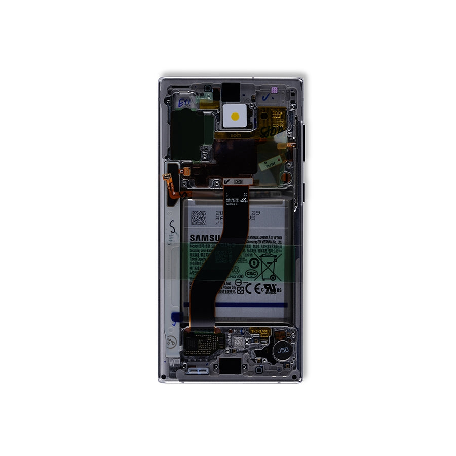 OLED Assembly With Frame For Samsung Galaxy Note 10 (Service Pack) (Aura White)
