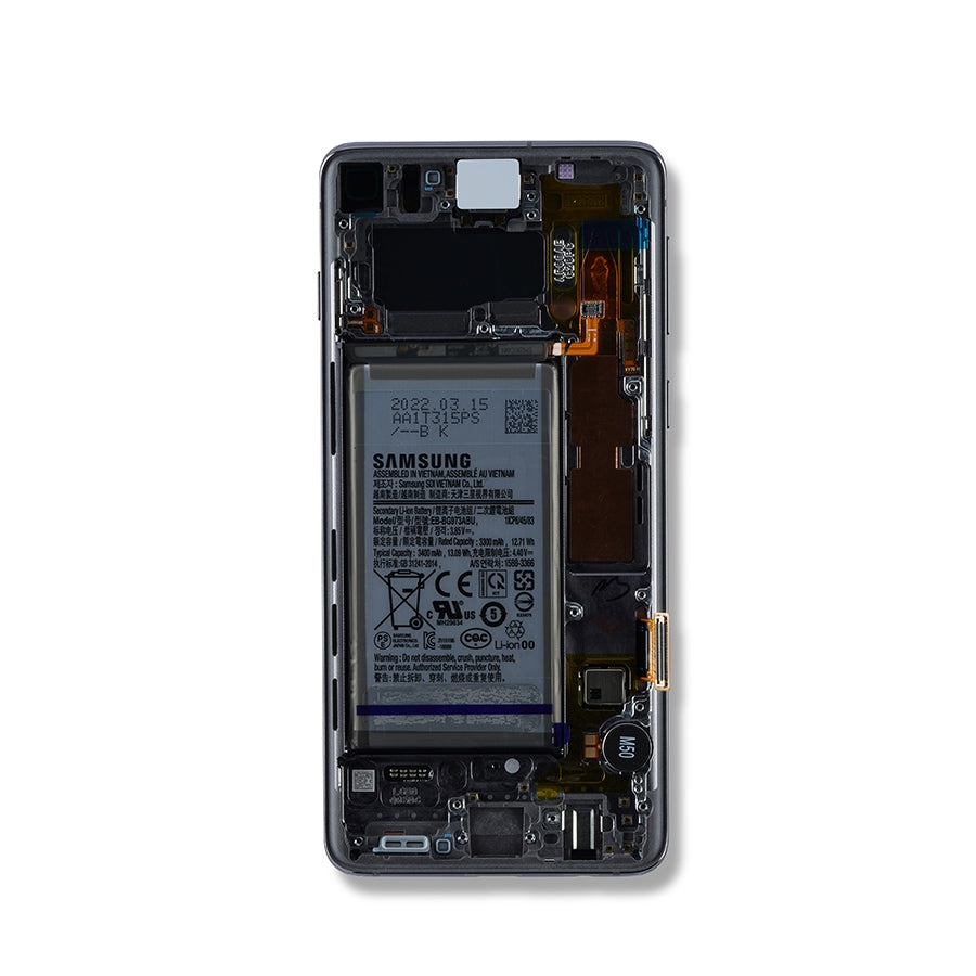 OLED Assembly With Frame For Samsung Galaxy S10 (Service Pack) (Prism / Ceramic Black)