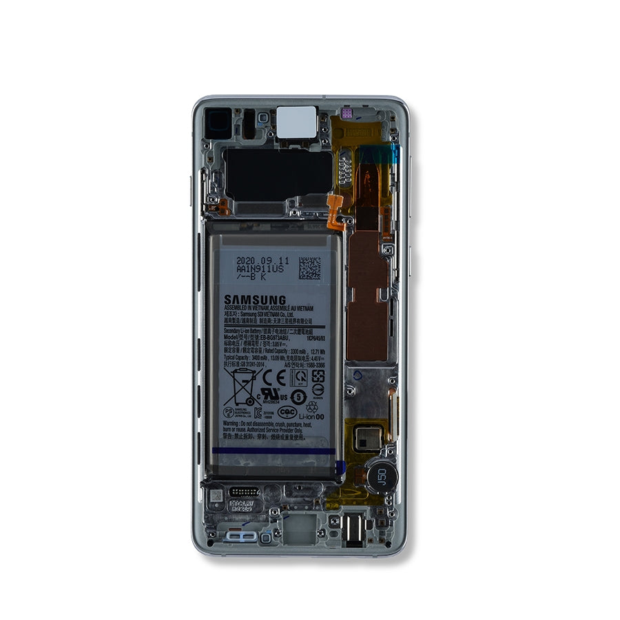 OLED Assembly With Frame For Samsung Galaxy S10 (Service Pack) (Prism White)